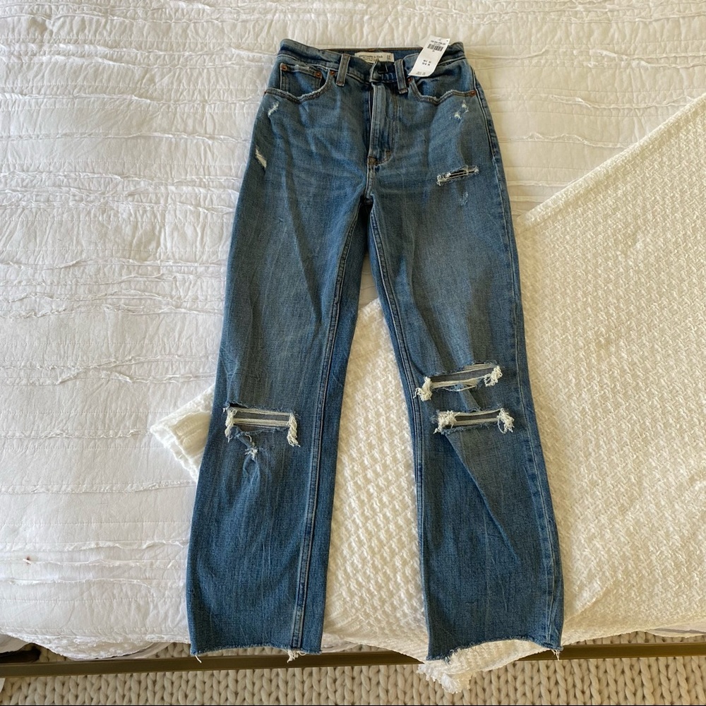 Abercrombie Ankle Straight Ultra High Rise Jeans